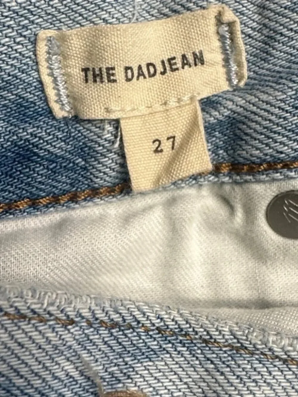 Madewell The Dadjean in light Blue Wash: Ripped Edition Sz 27 - Picture 10 of 10
